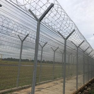 High BRC fencing with concertina-wire for the restricted area of a property in Singapore