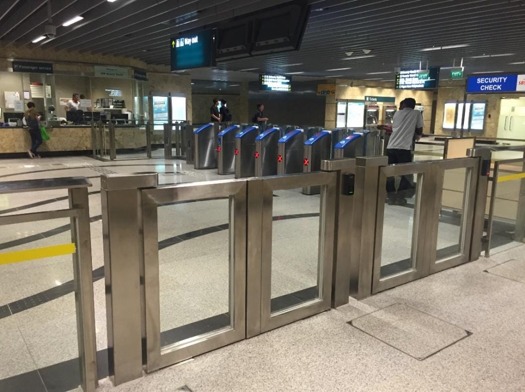 Premium MRT low gates installed at a station in Singapore by Brooklynz