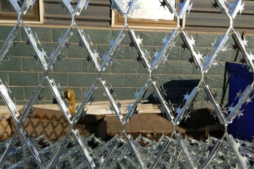Close up shot of razor mesh to protect from trespassers by Brooklynz fencing contractor