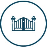 Icon image representing mild steel gate